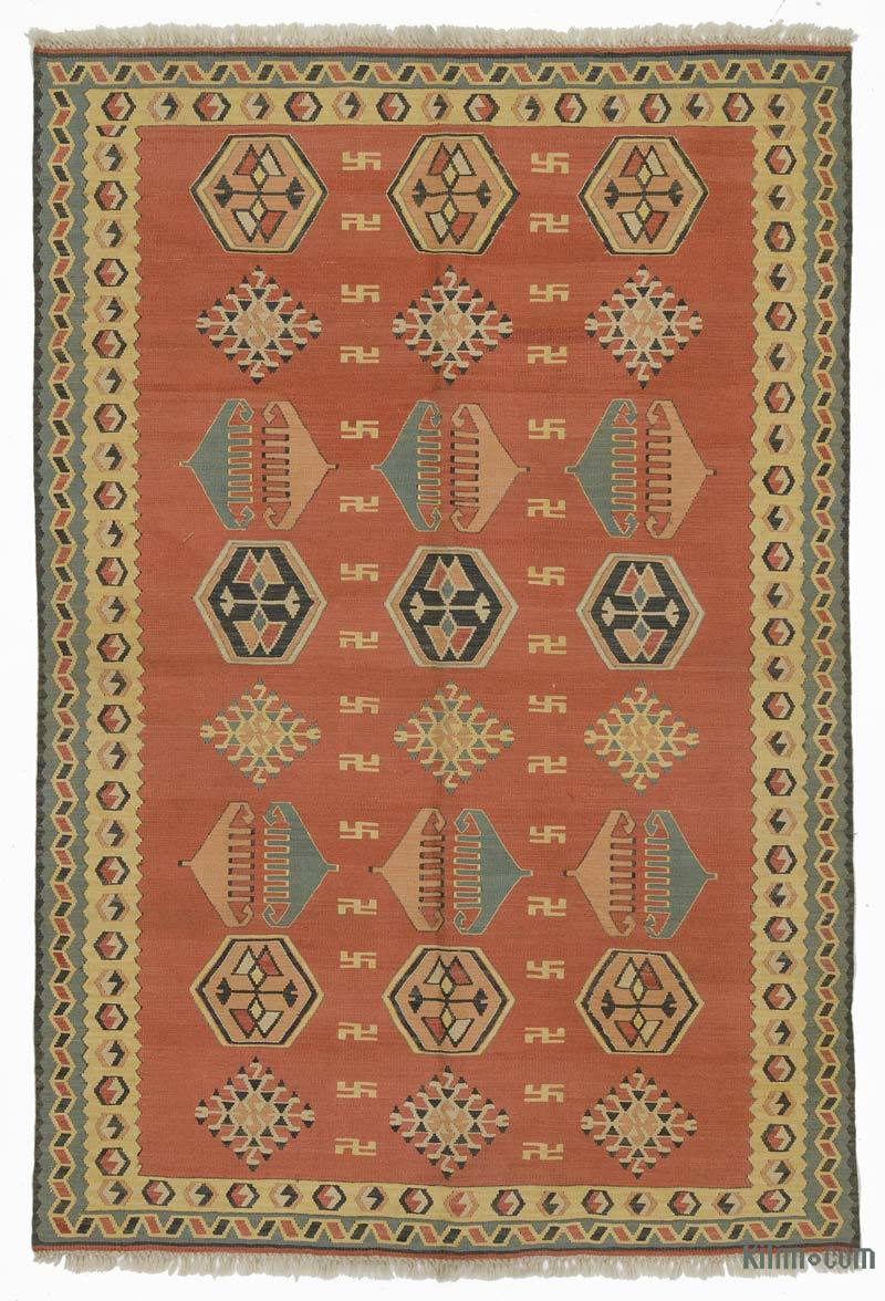 K0004073 Orange New Turkish Kilim Rug