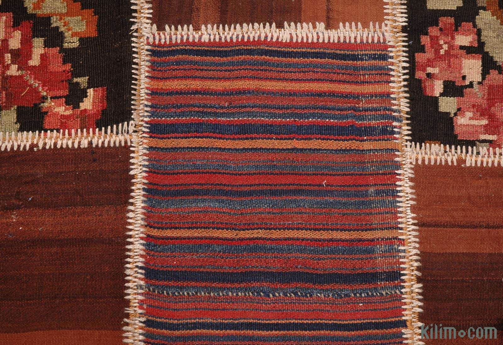 K0004732 Multicolor Turkish Patchwork Kilim Rug 4'4'' x 7'1'' (52 in