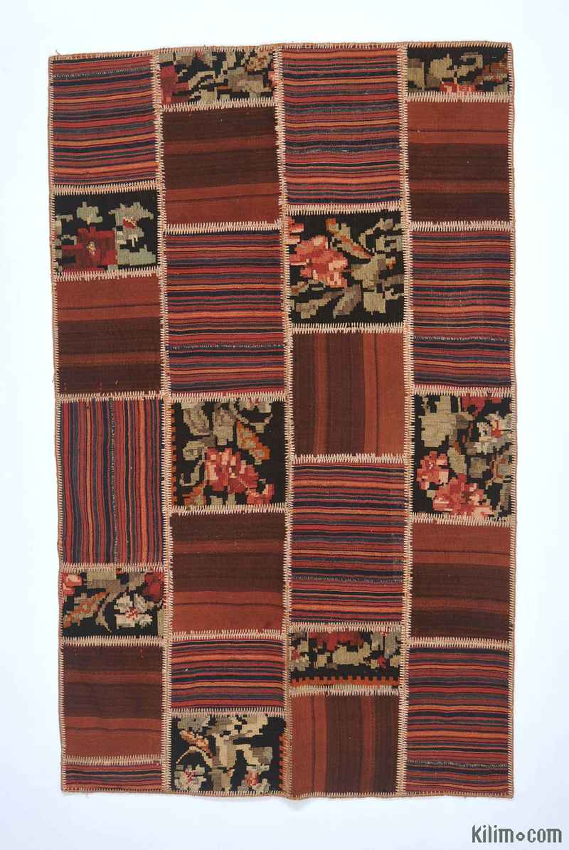K0004732 Multicolor Turkish Patchwork Kilim Rug 4'4'' x 7'1'' (52 in