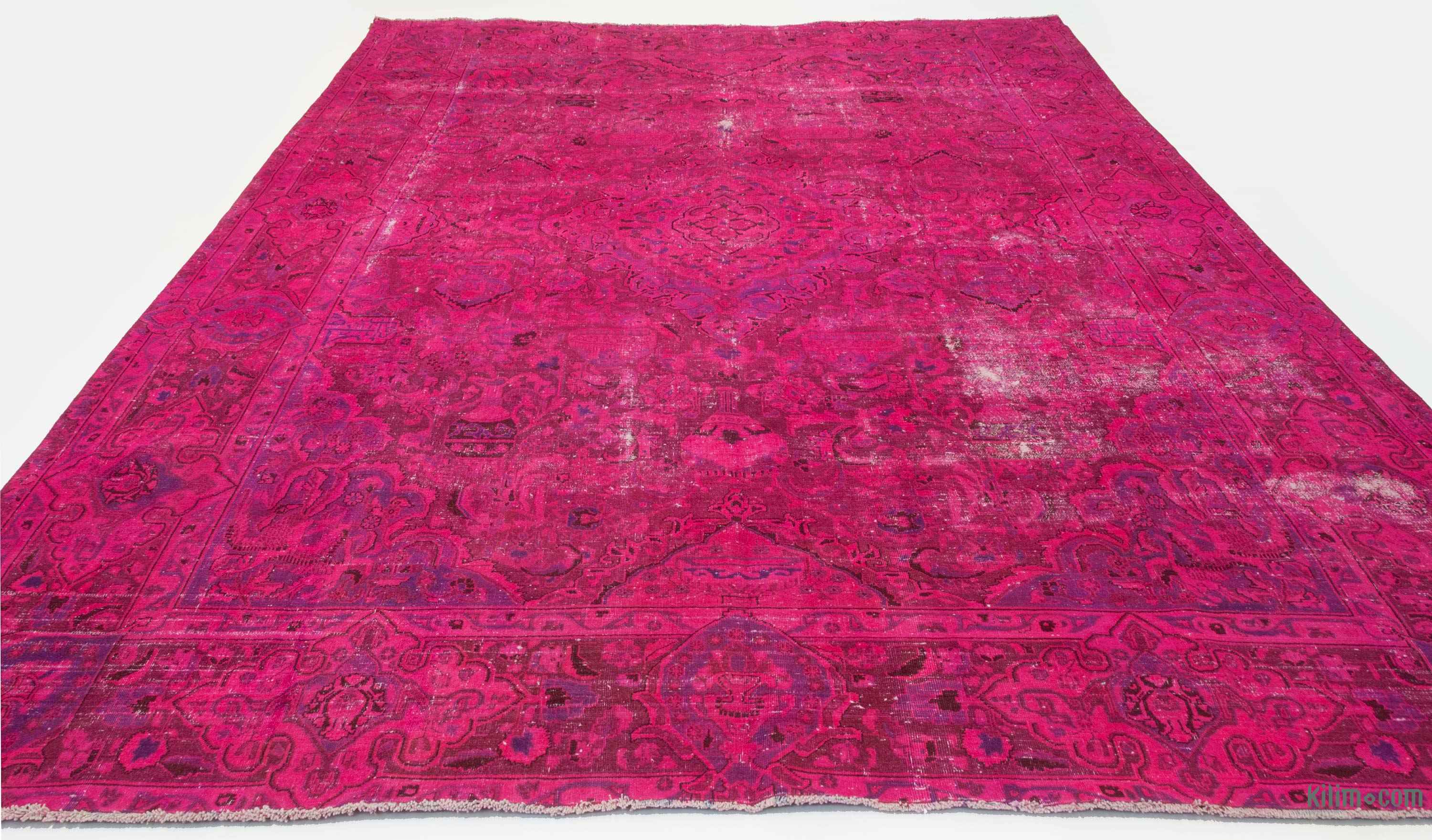 K0009440 Pink Overdyed Vintage Rug 9'1'' x 11'11'' (109 in. x 143 in.)