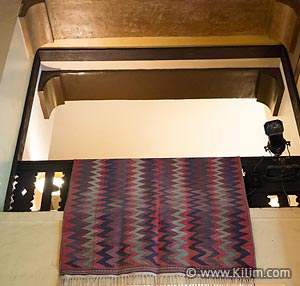 Kilim hanged on wall