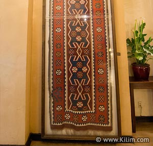 Kilim hanged on wall
