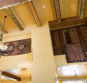 Kilim hanged on wall