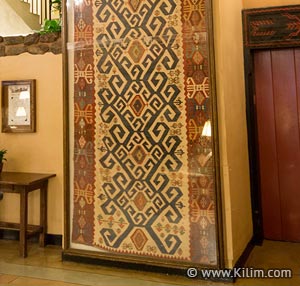 Kilim hanged on wall