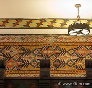Kilim hanged on wall
