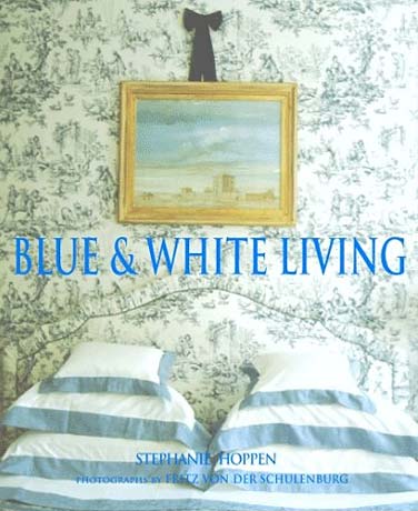 Blue and white living book cover