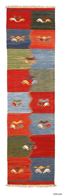 New Turkish kilim runner rug