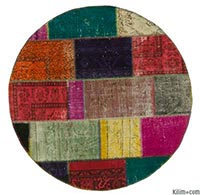 Over-dyed Turkish patchwork rug