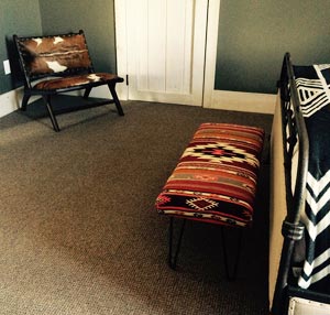 Kilim bench in bedroom