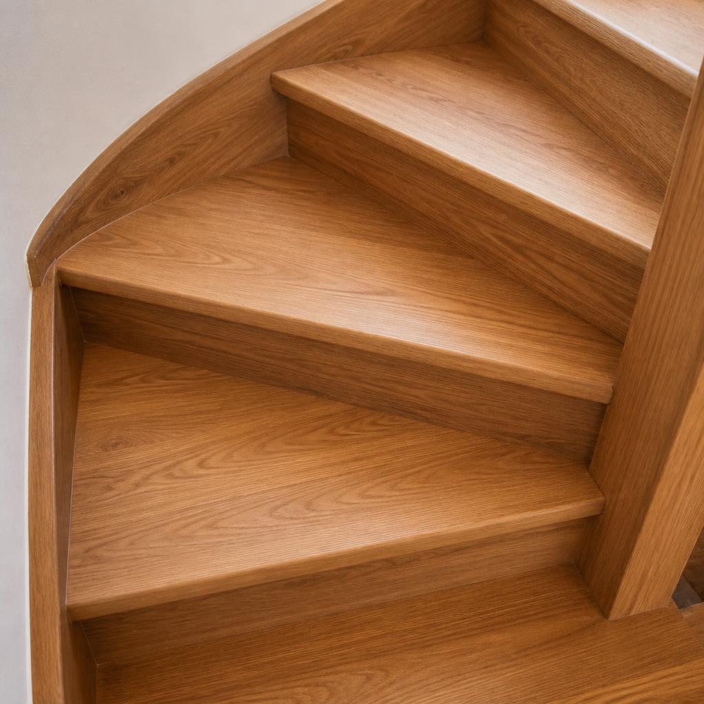 Close Up Image Of Wooden Stairs Winder Type