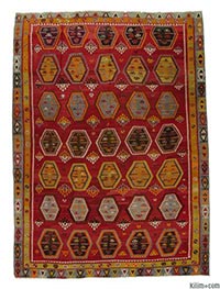 Antique Sarkisla kilim rug