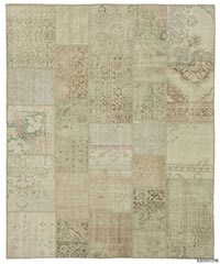 Over-dyed Turkish patchwork rug