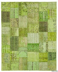 Over-dyed Turkish patchwork rug