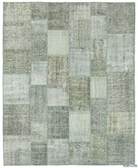 Over-dyed Turkish patchwork rug