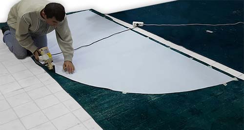 custom oval patchwork rug