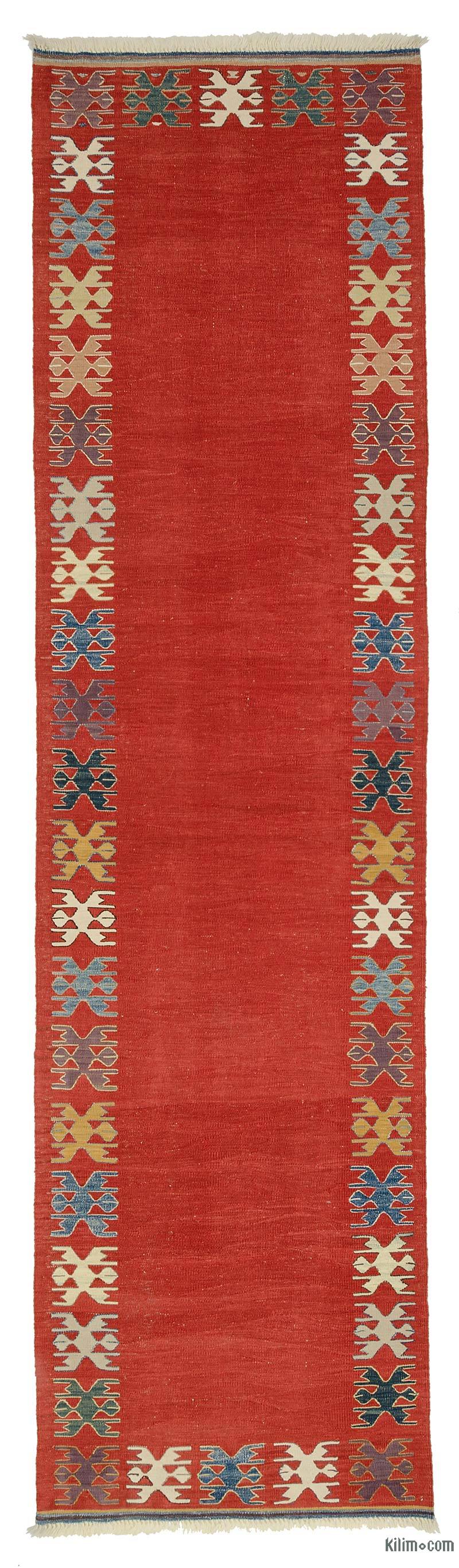 K0003859 Red New Turkish Kilim Runner Rug