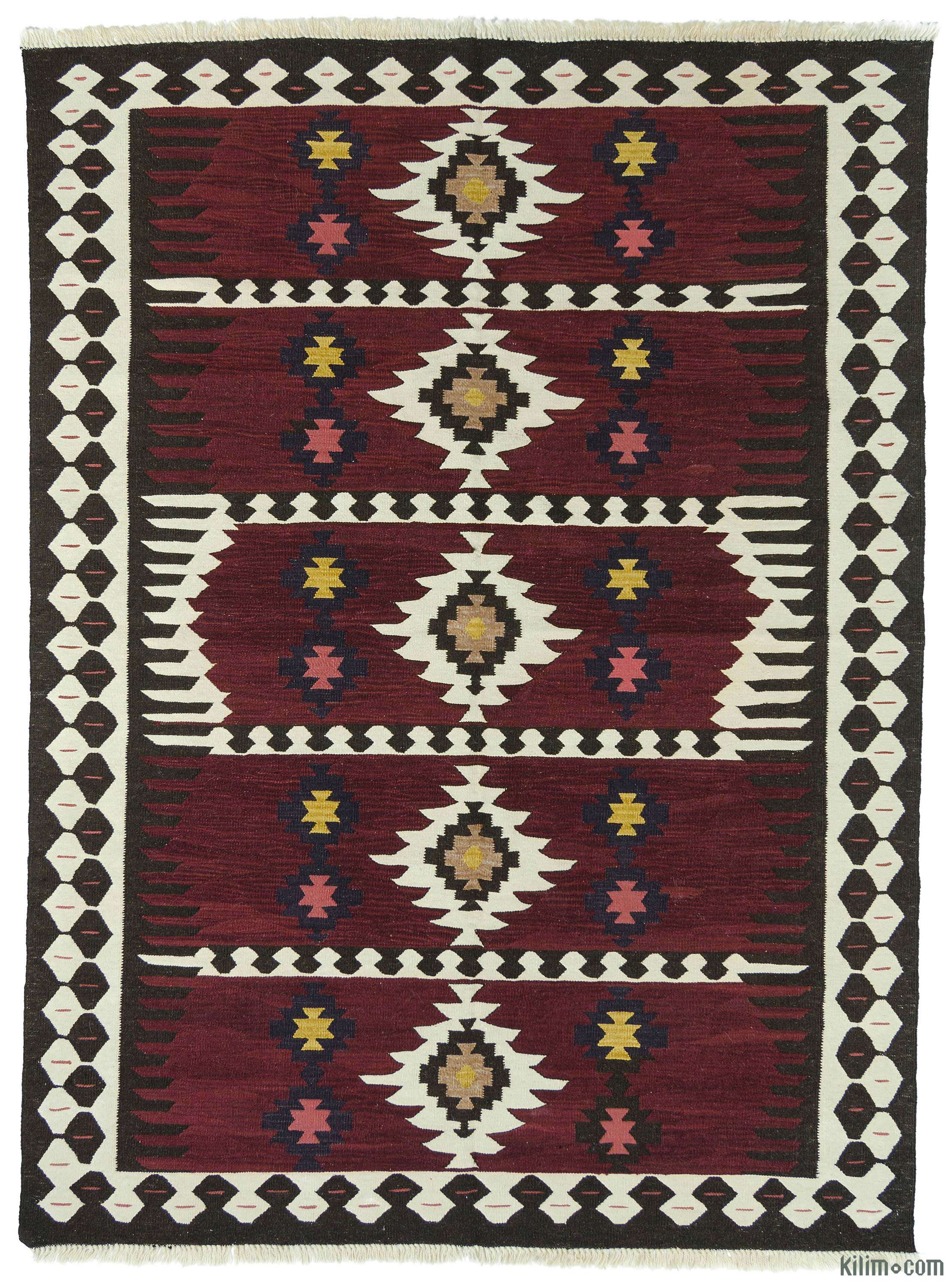 K0004623 Red New Turkish Kilim Rug - 5'10'' x 8' (70 in. x 96 in.)