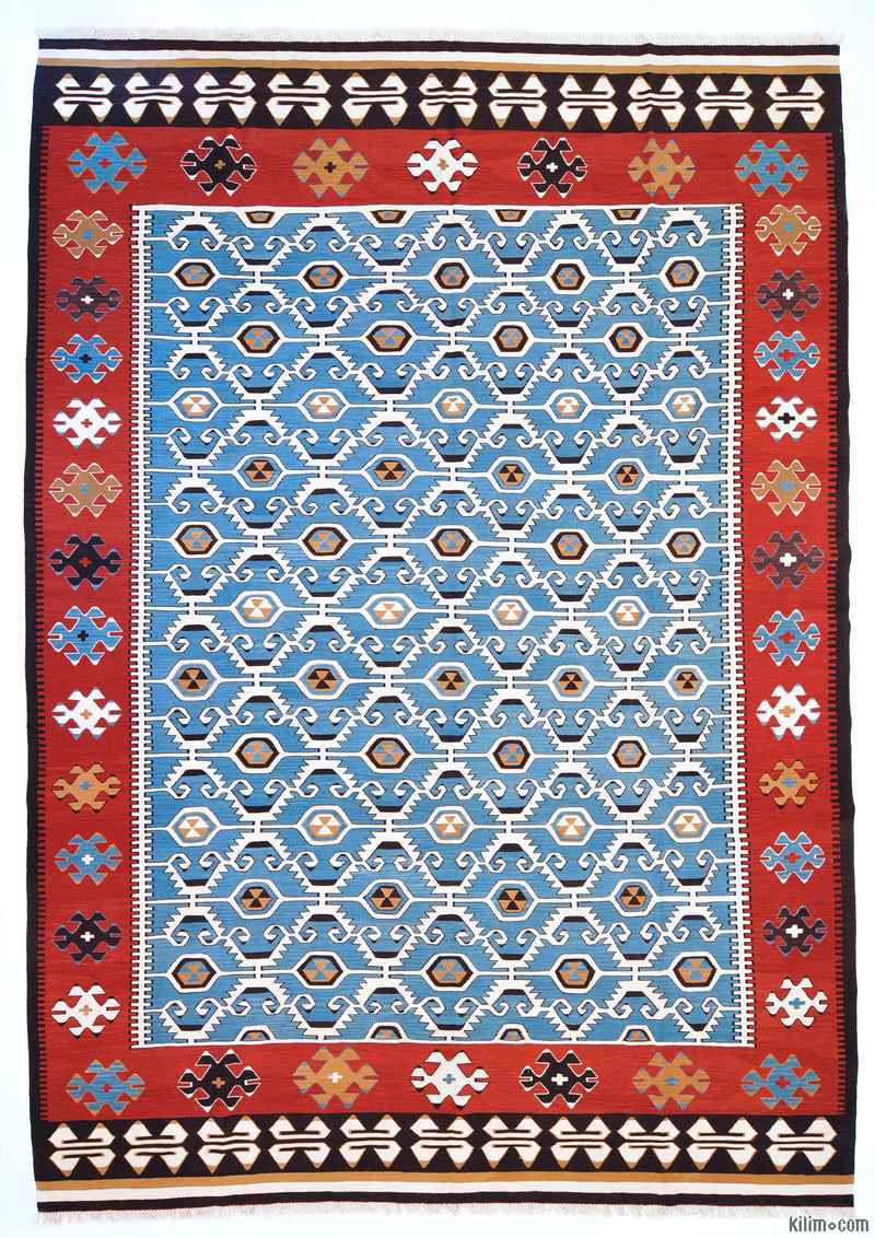 K0004672 Light Blue New Turkish Kilim Area Rug