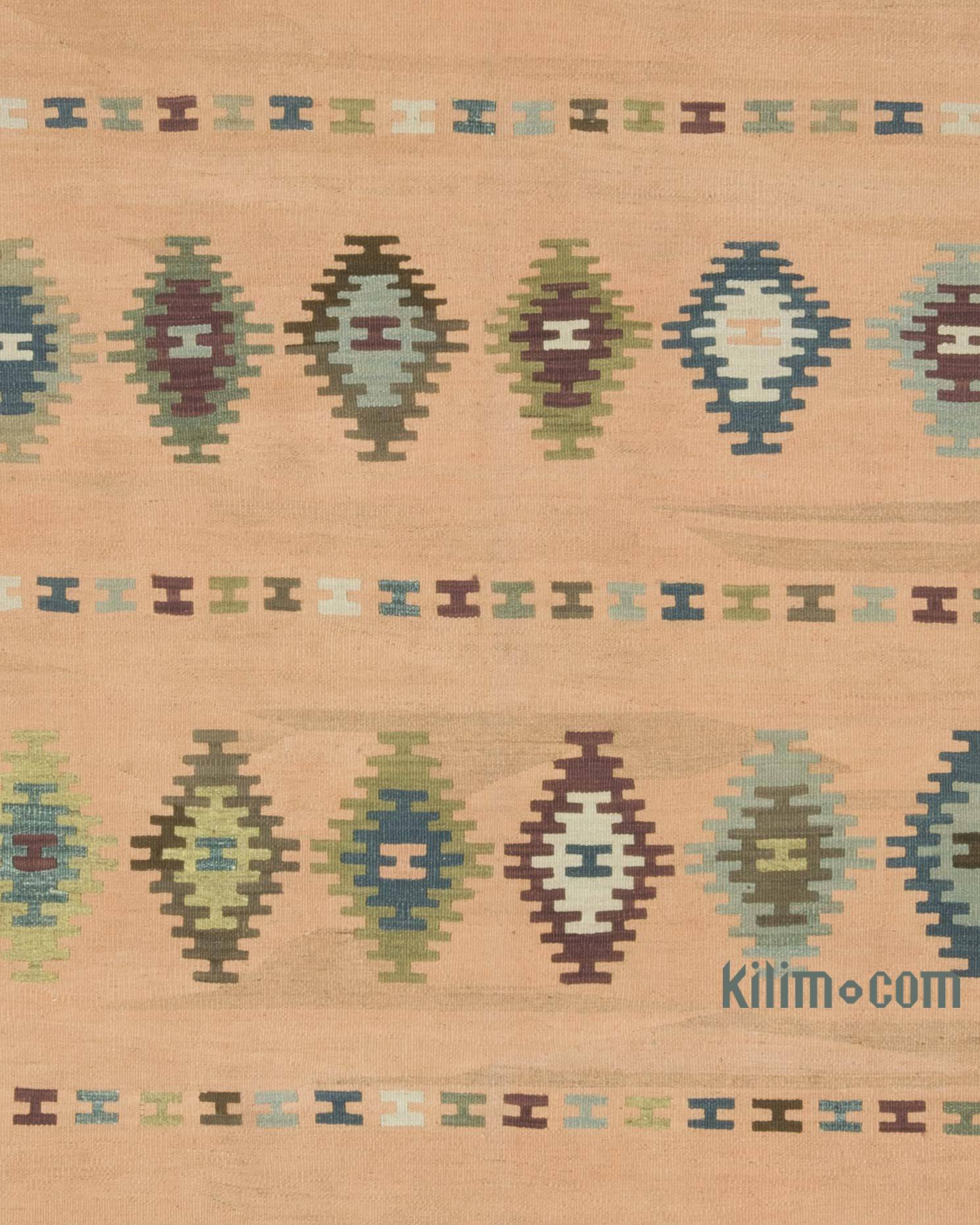 K0004678 Orange New Turkish Kilim Area Rug Kilim Rugs, Overdyed Vintage Rugs, Handmade