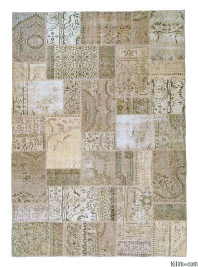 Over-dyed Turkish patchwork rug