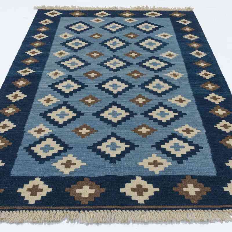 K0005545 Blue, Light Blue New Turkish Kilim Rug