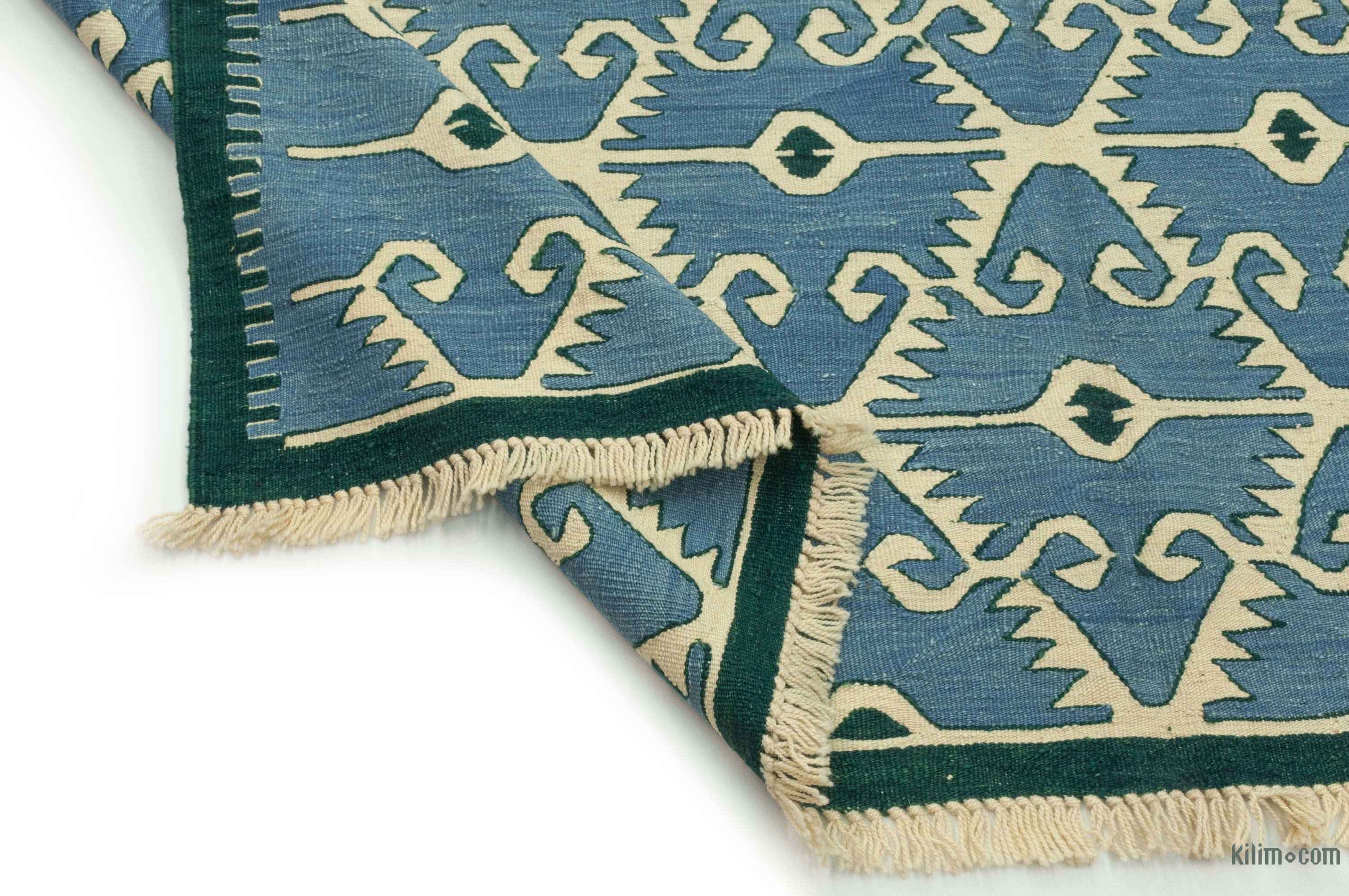 K0007948 Light Blue New Turkish Kilim Rug