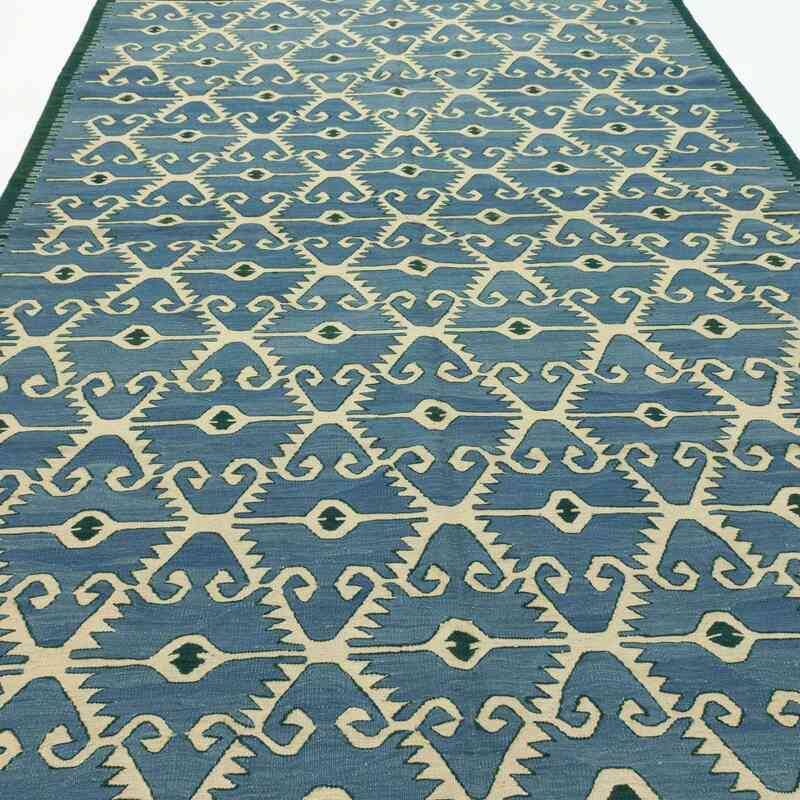 K0007948 Light Blue New Turkish Kilim Rug