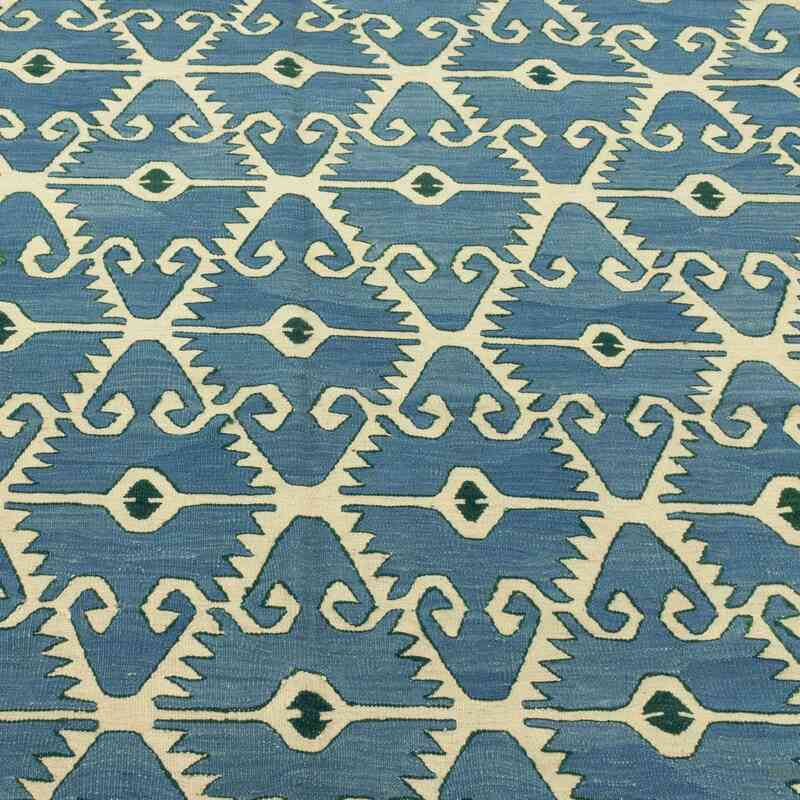 K0007948 Light Blue New Turkish Kilim Rug