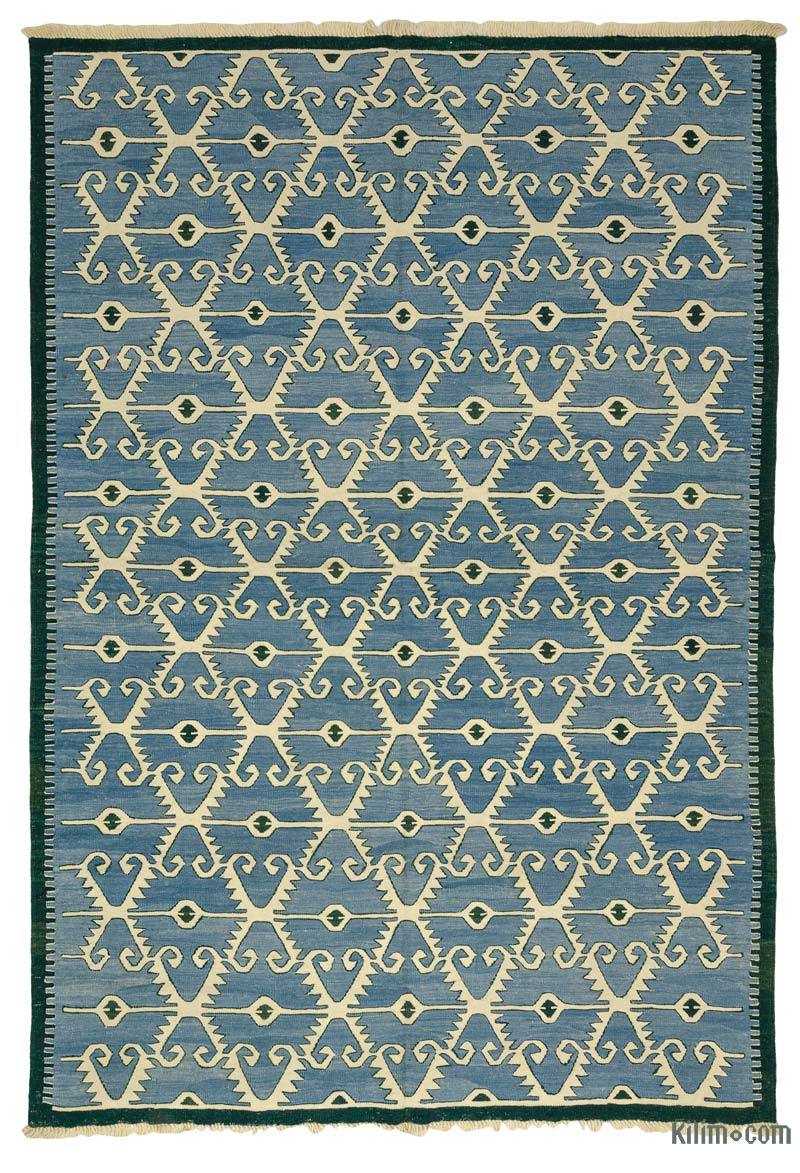 K0007948 Light Blue New Turkish Kilim Rug