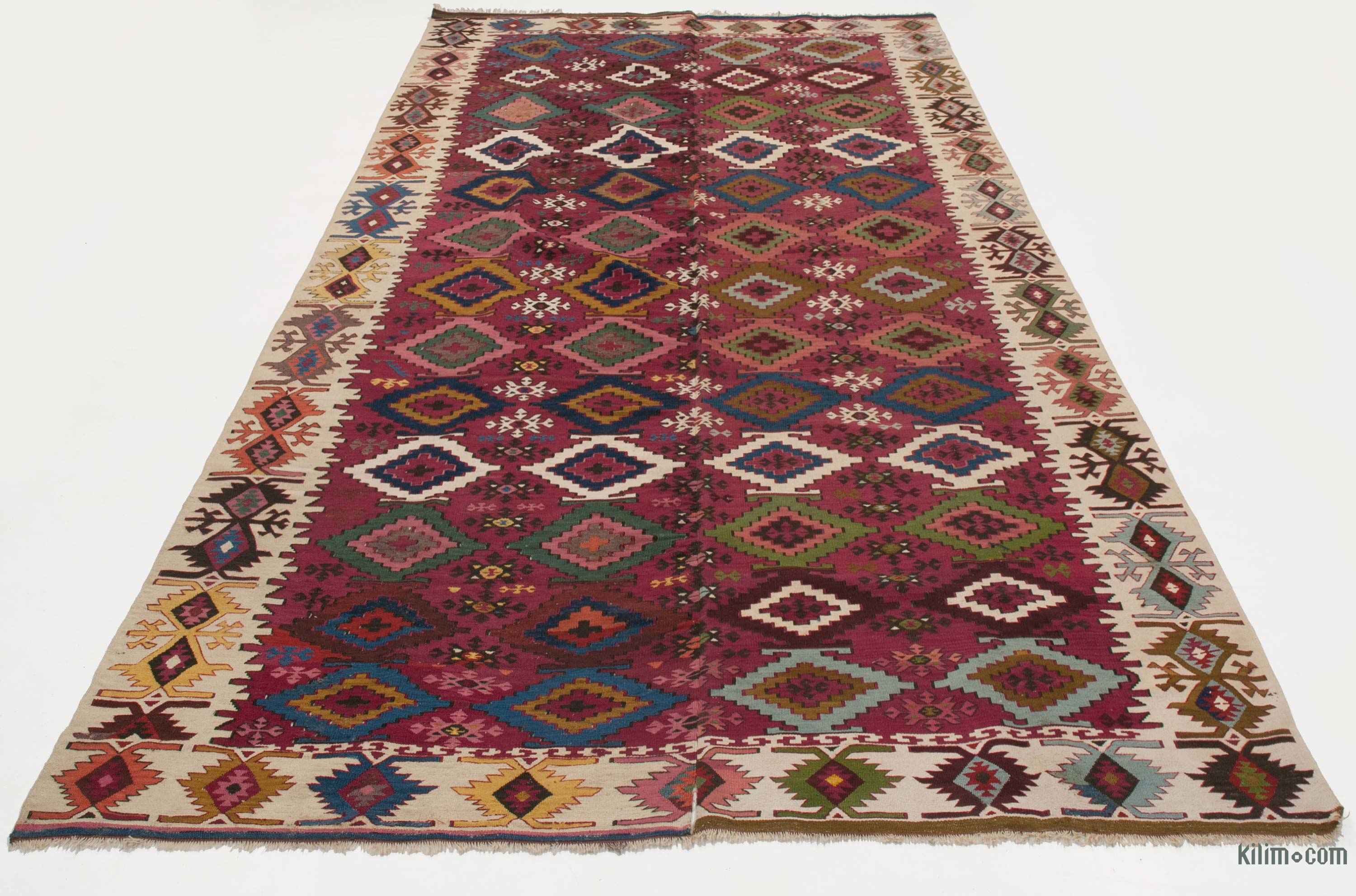 K0007983 Red Antique Adana Kilim Rug