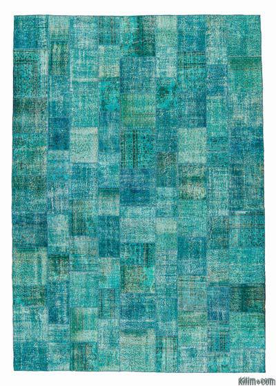 Over-dyed Turkish patchwork rug