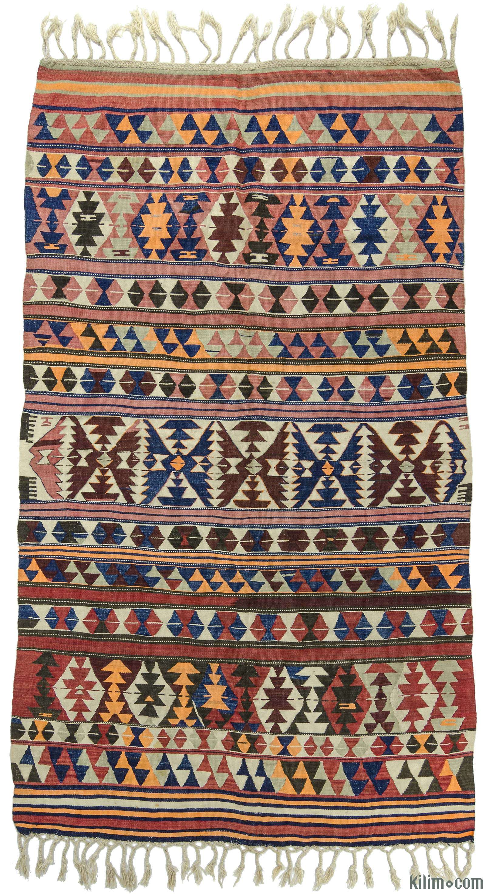 K0009710 Multicolor Antique Balikesir Kilim Rug Multicolor Antique Balikesir Kilim Rug