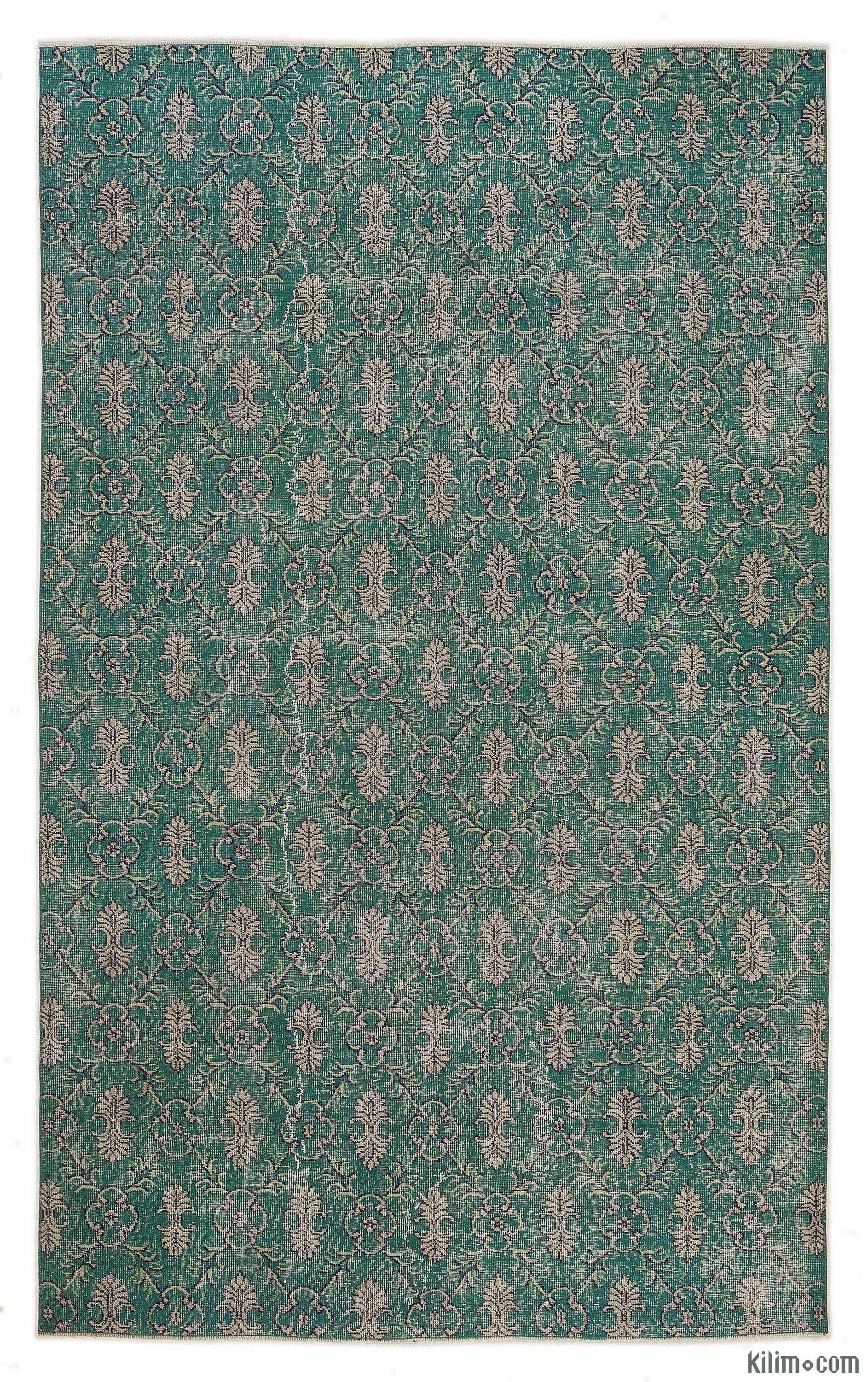 Green Turkish Vintage Area Rug 5 8 X 9 4 68 In 112