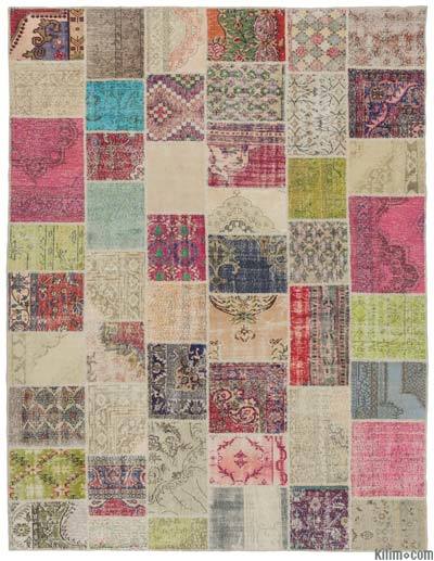 Over-dyed Turkish patchwork rug
