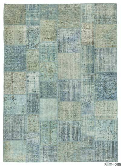 Over-dyed Turkish patchwork rug