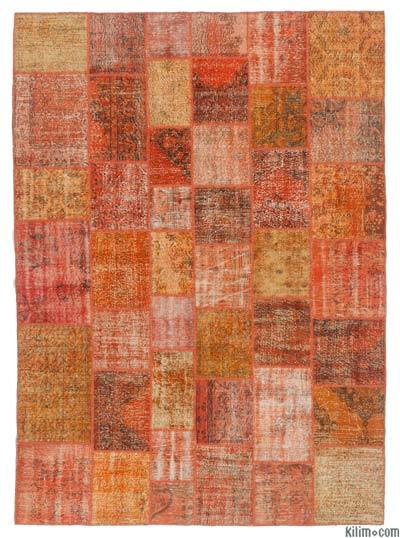 Over-dyed Turkish patchwork rug