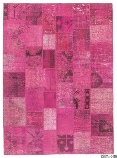 Over-dyed Turkish patchwork rug