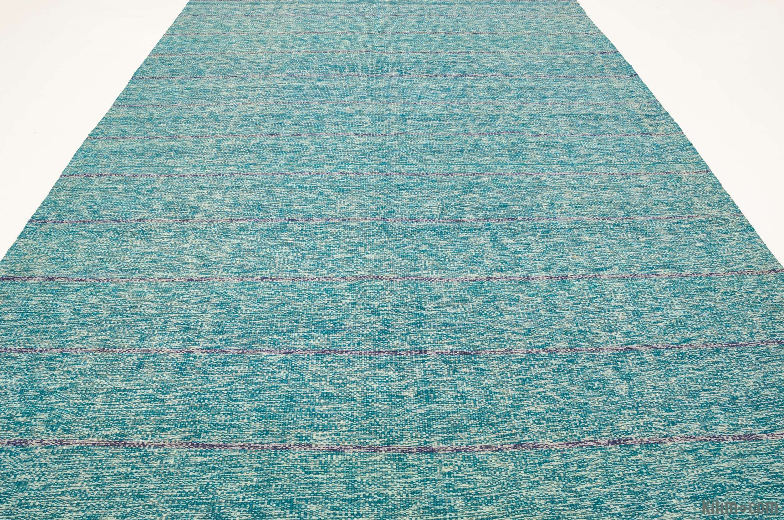 K0010519 Light Blue Neo Caspian Kilim Rug