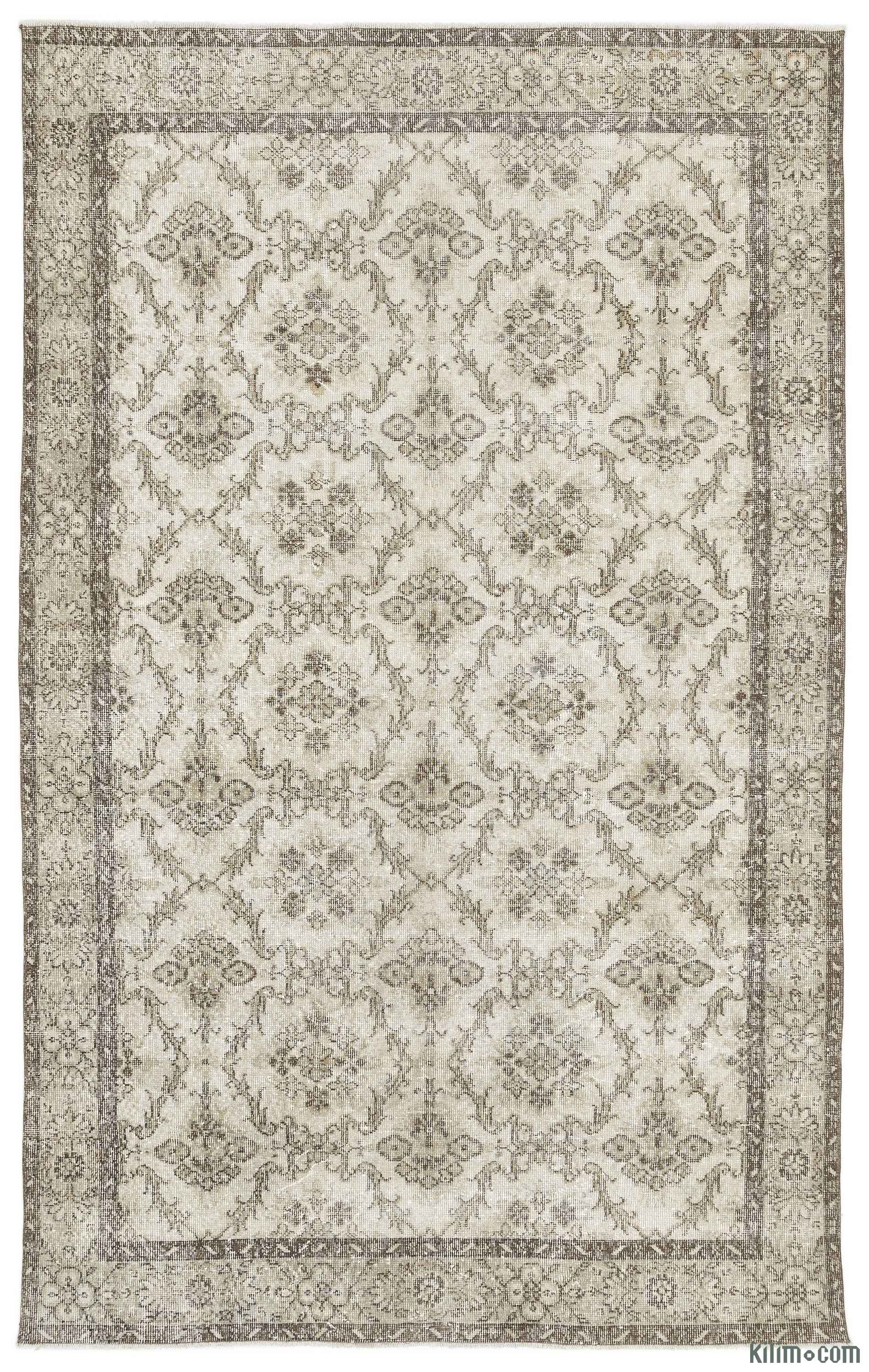 Beige Turkish Vintage Area Rug 6 3