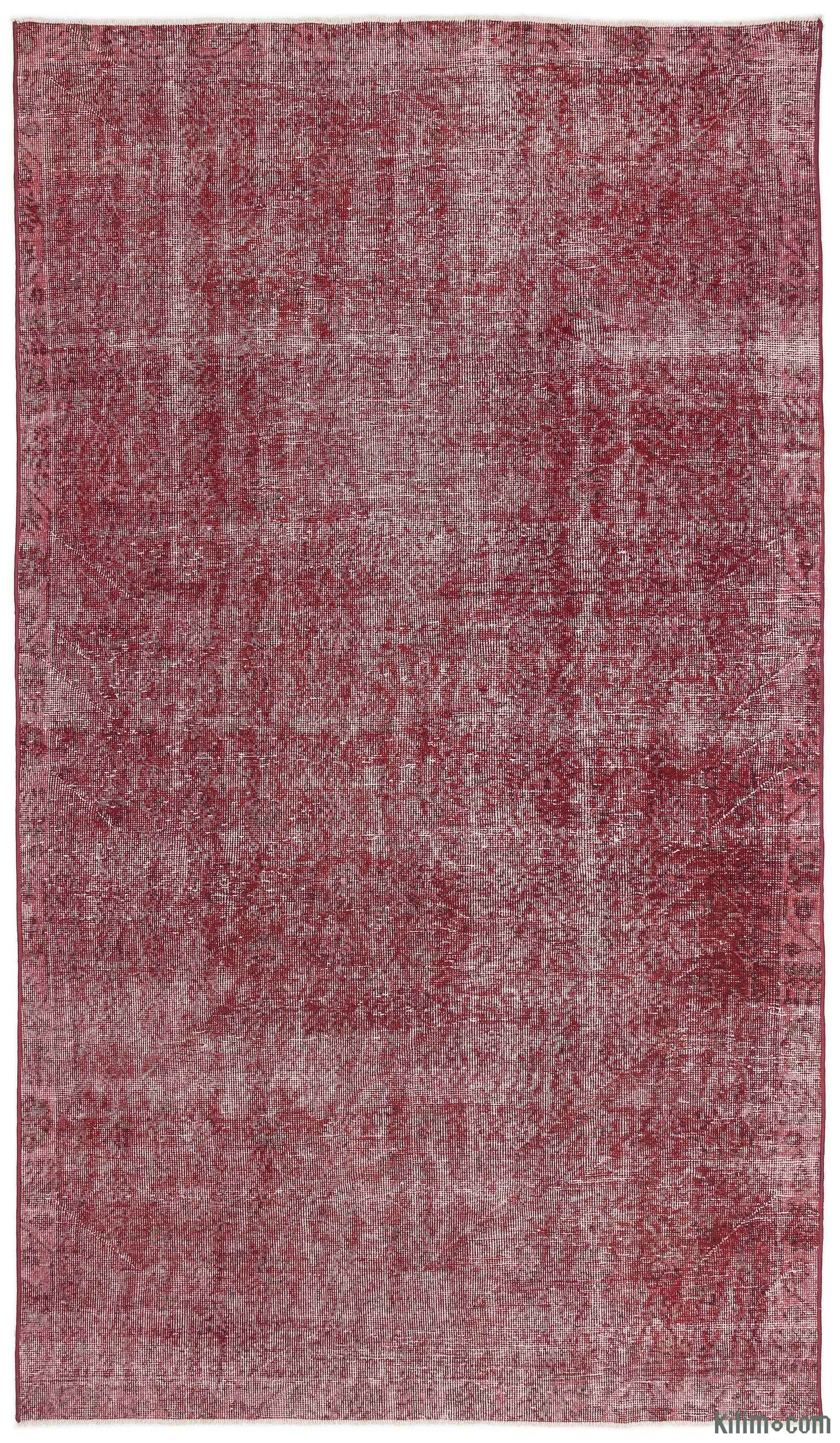 Red Over-dyed Turkish Vintage Rug