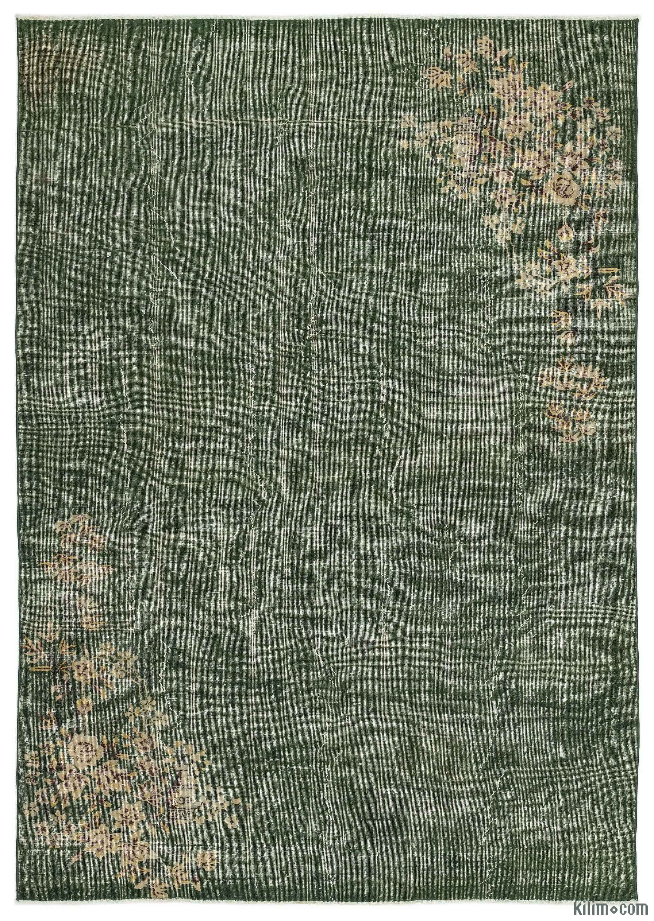 Green Turkish Vintage Area Rug 7 X 10 84 In 120