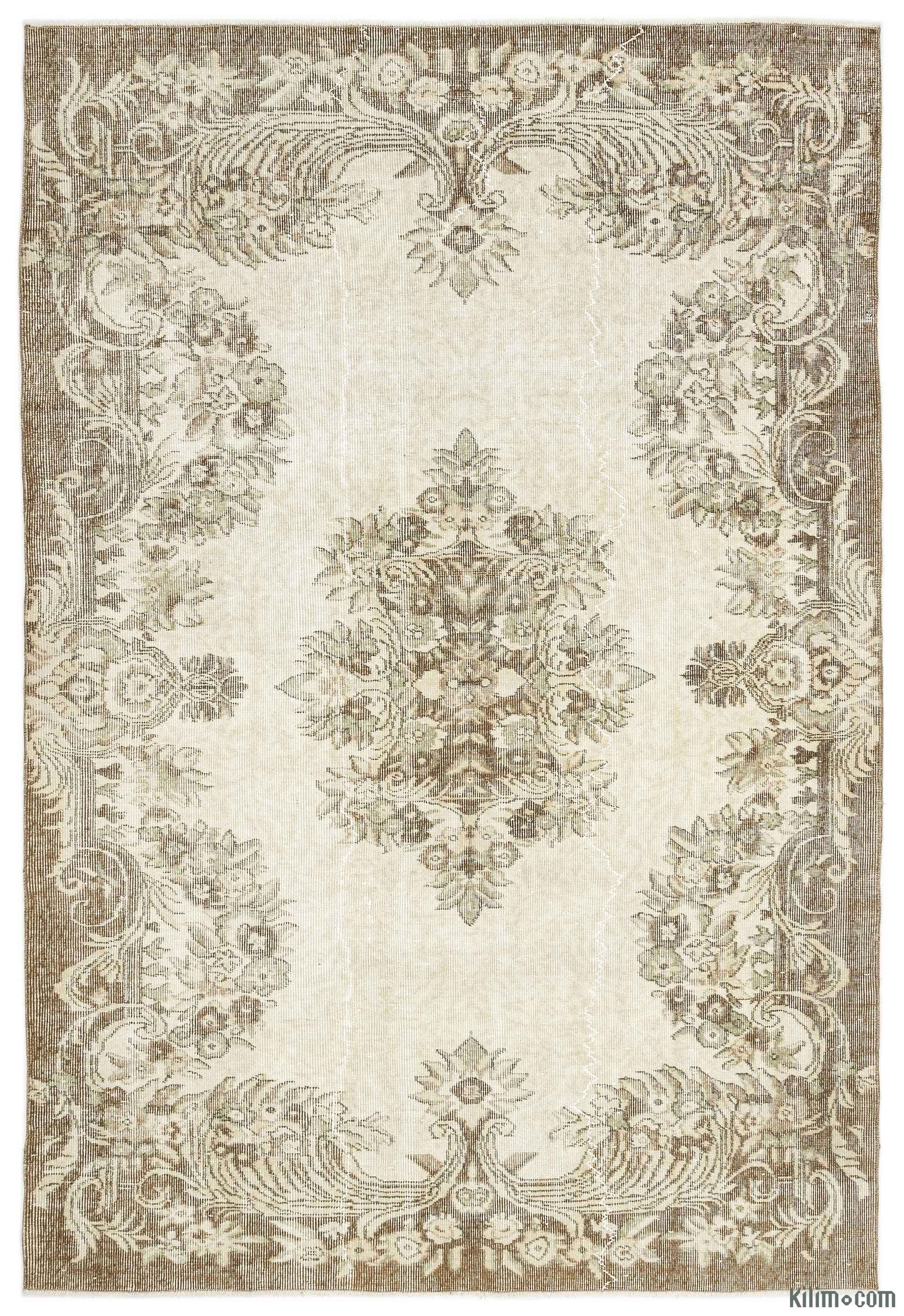 K0014576 Beige Over Dyed Turkish Vintage Rug Beige Over Dyed Turkish Vintage Rug
