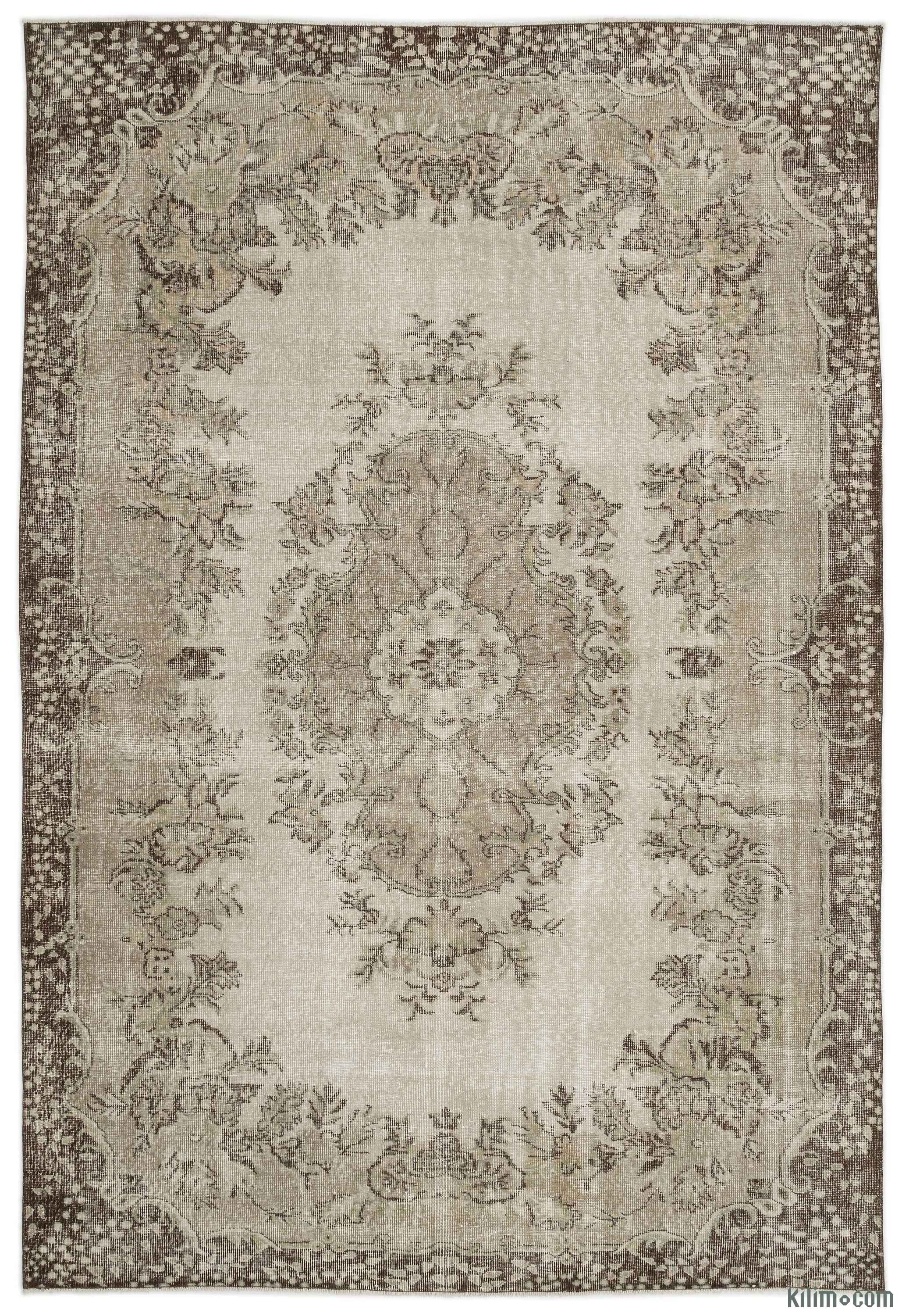 K0017619 Beige Over Dyed Turkish Vintage Rug Beige Over Dyed Turkish Vintage Rug