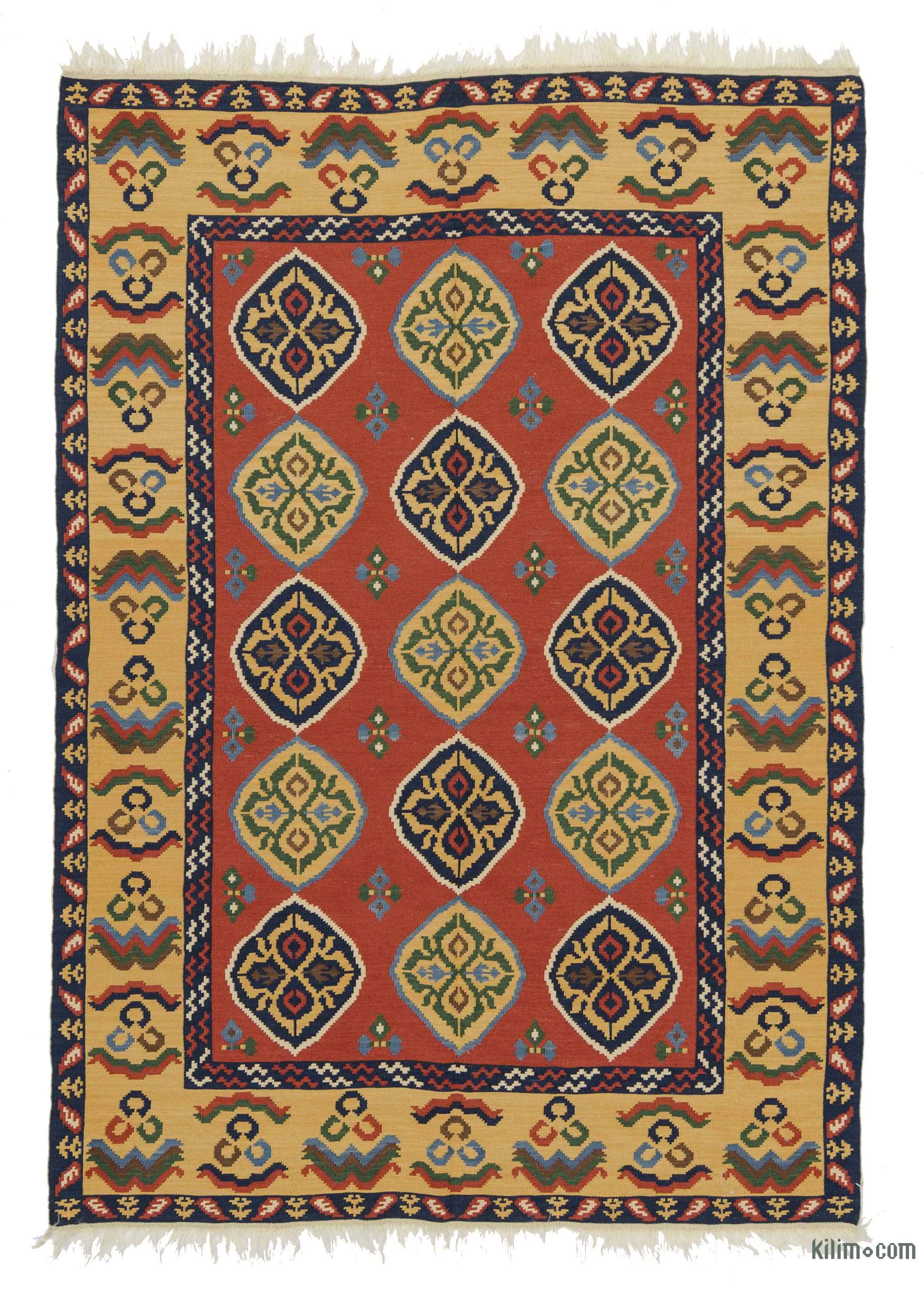 K0021075 Red, Yellow New Turkish Kilim Rug