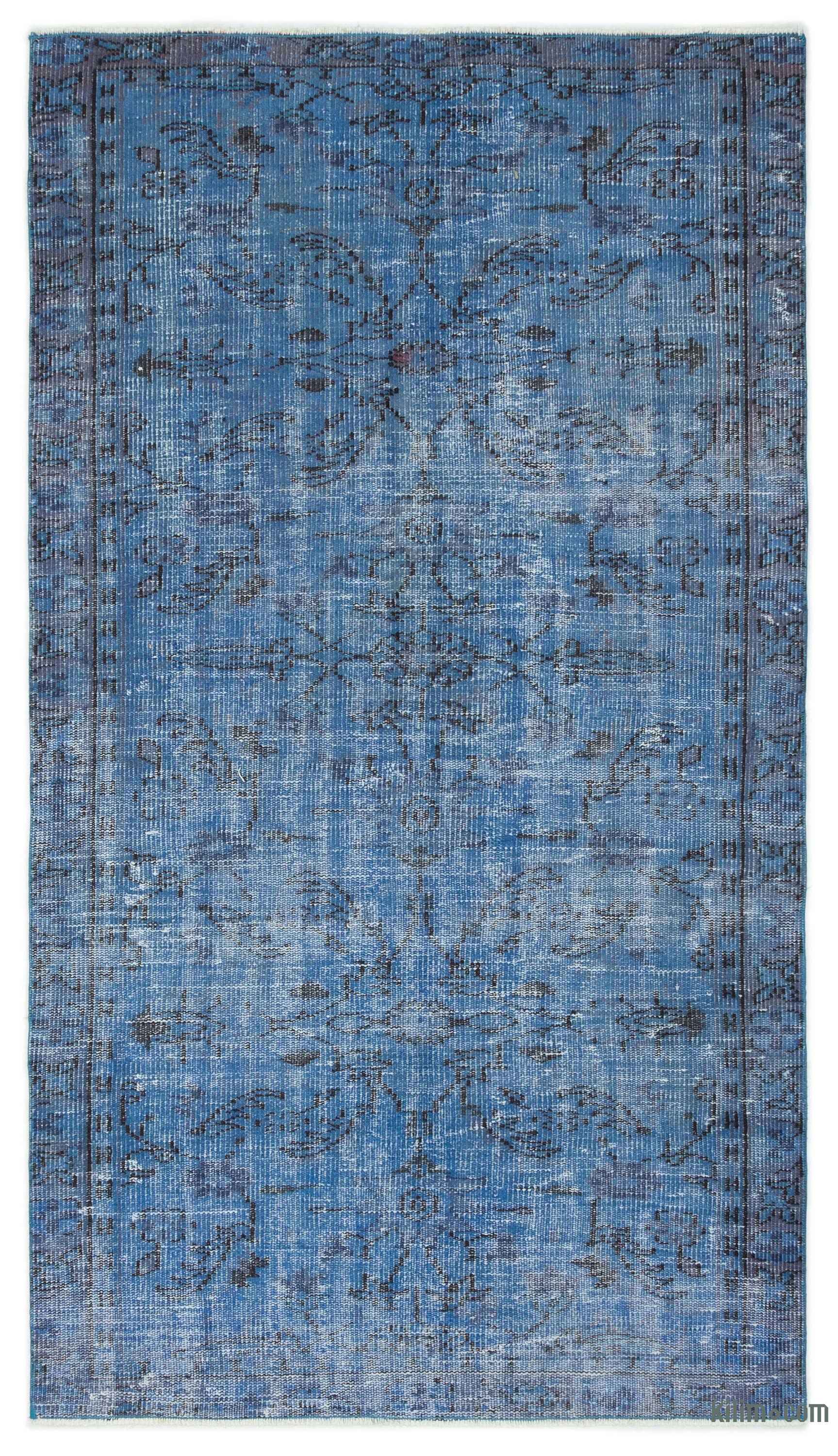Blue Over-dyed Turkish Vintage Rug
