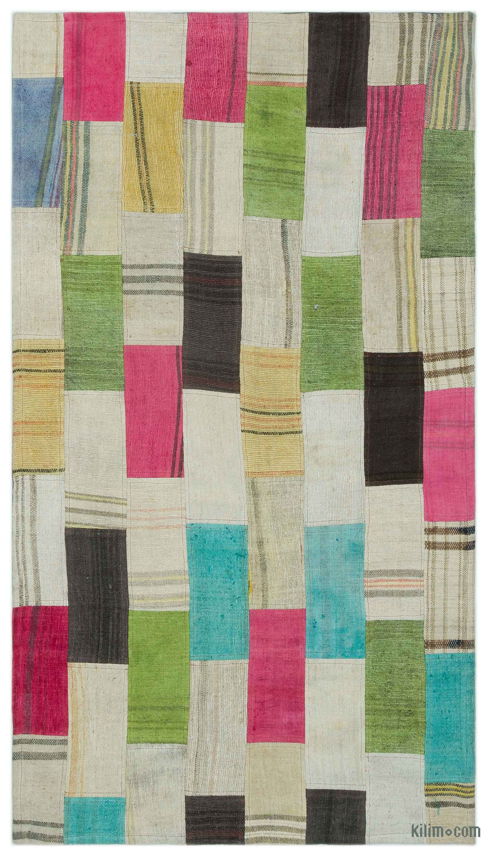 K0027189 Over Dyed Patchwork Kilim Rug 2 9 X 5 33 In 60 Over Dyed Patchwork Kilim Rug 2 9 X 5 33 In 60