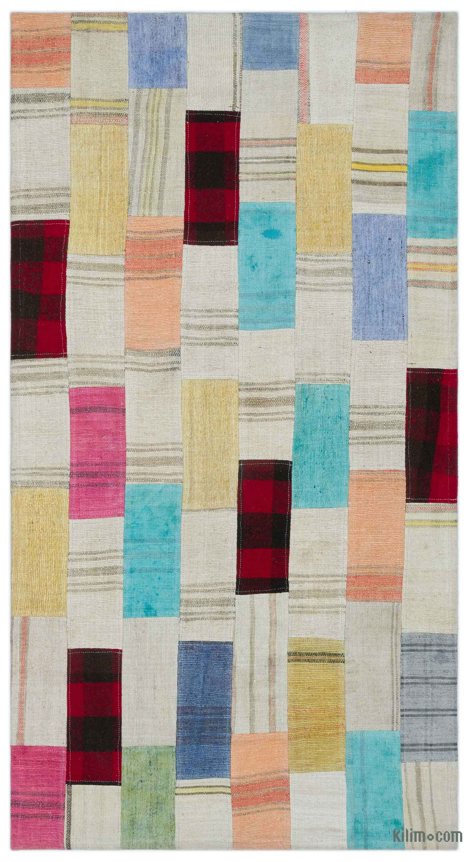 K0027193 Over Dyed Patchwork Kilim Rug 2 9 X 5 1 33 In 61 Over Dyed Patchwork Kilim Rug 2 9 X 5 1 33 In 61