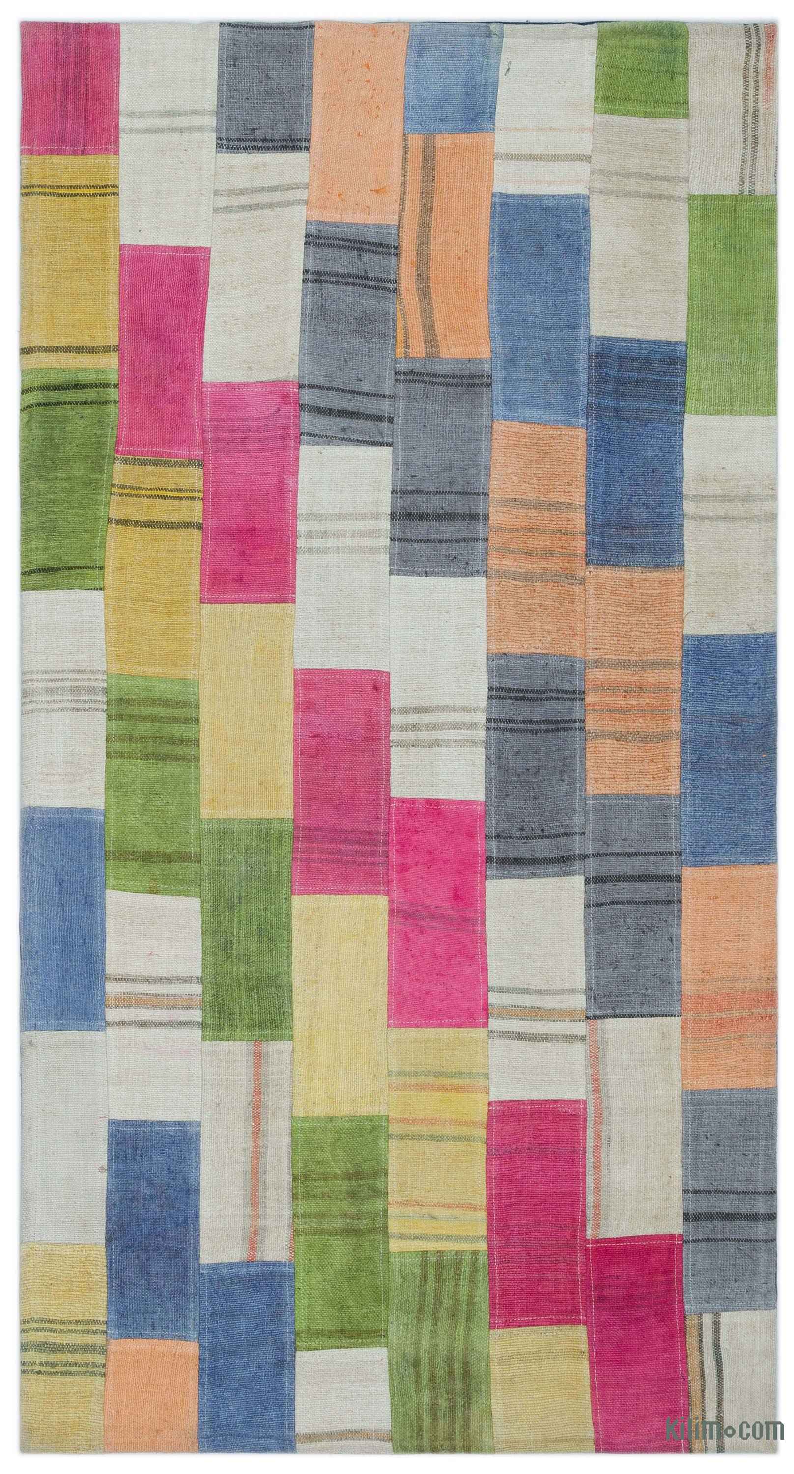 K0027195 Over Dyed Patchwork Kilim Rug 2 9 X 5 1 33 In 61 Over Dyed Patchwork Kilim Rug 2 9 X 5 1 33 In 61