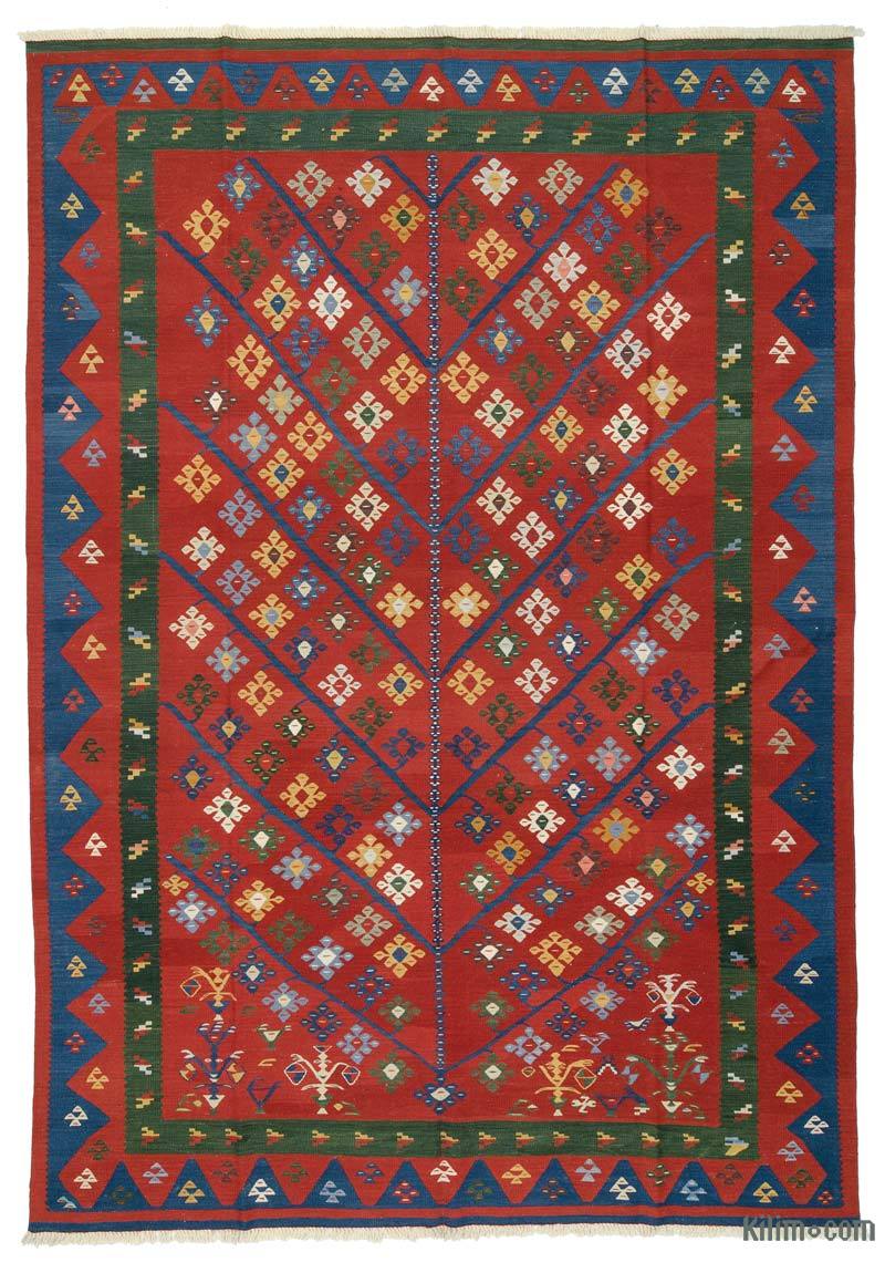 K0027667 Red New Handwoven Turkish Kilim Rug 8' x 11'7" (96 in. x 139
