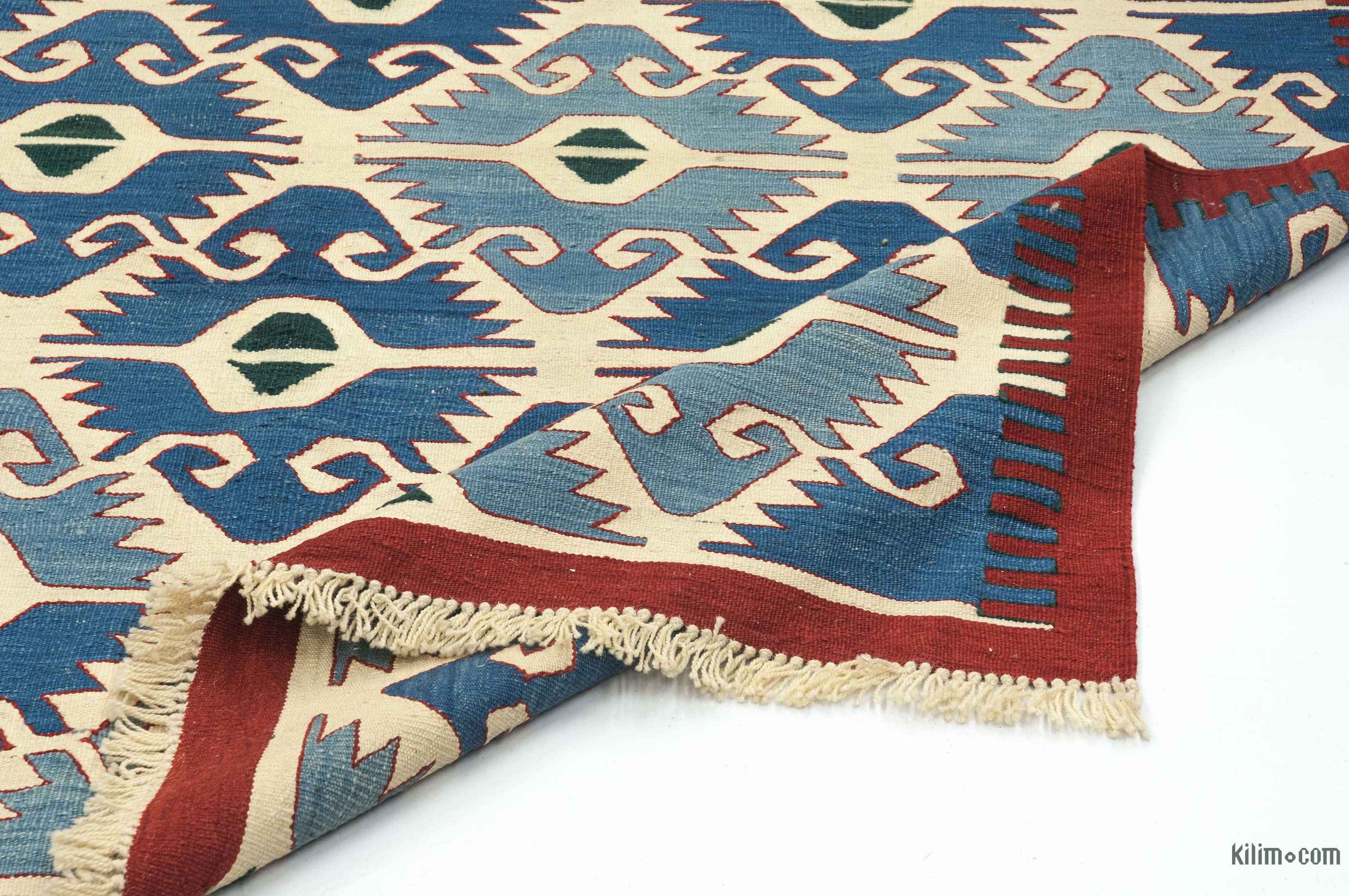 K0027795 Blue, Light Blue New Handwoven Turkish Kilim Rug 6'9" x 9'4